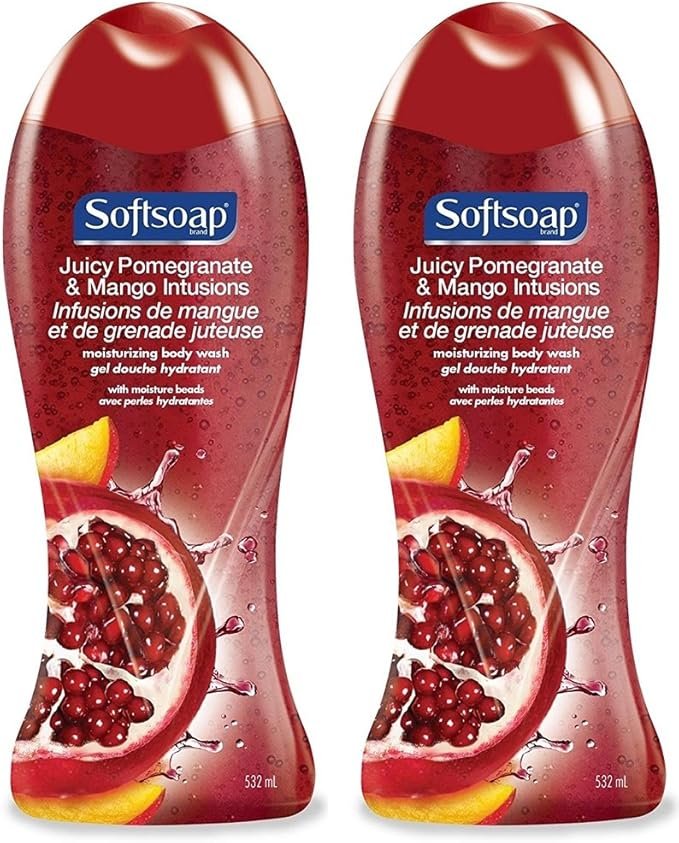 Softsoap Body Wash, Juicy Pomegranate and Mango Infusions 18 fl oz (Pack of 5) by Softsoap